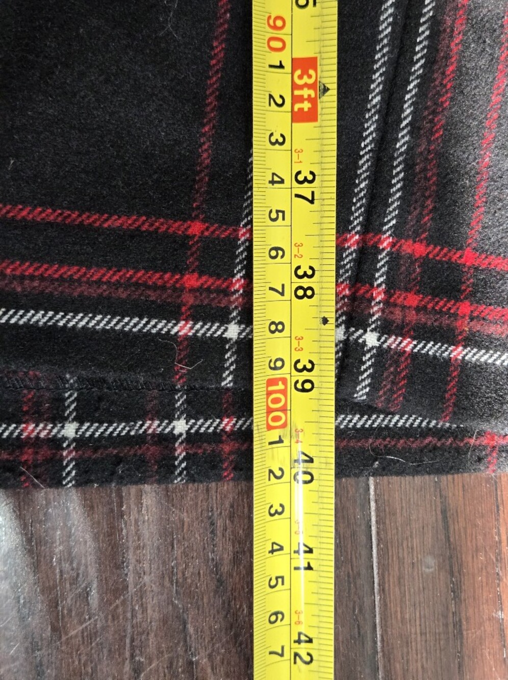 Jessica London 22W Black Red Plaid Wool Blend Wrap Midi Skirt Lined Plus Preppy - Picture 4 of 10